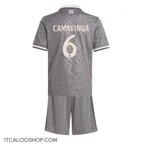 Real Madrid Eduardo Camavinga #6 Terza Maglia Bambino 2024-25 Manica Corta (+ Pantaloni corti)